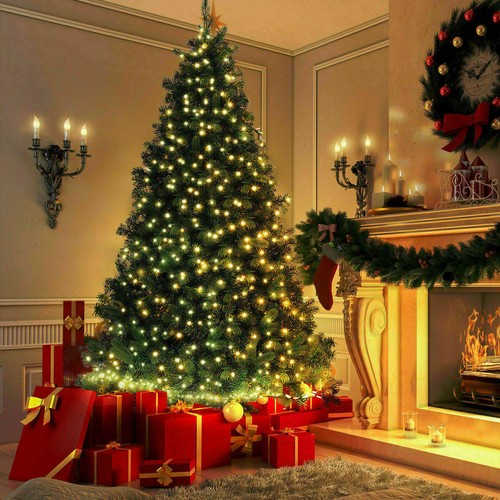 Christmas tree with lights - christmas,