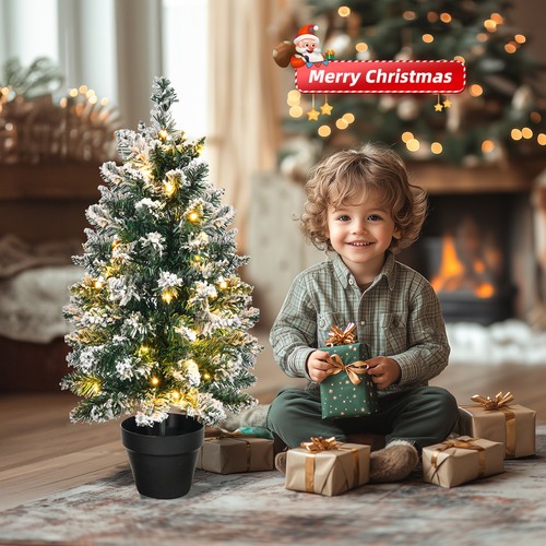 2ft flocked snow christmas - flocked,