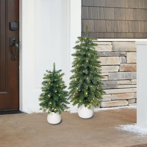 3ft set two silver - two, glitter