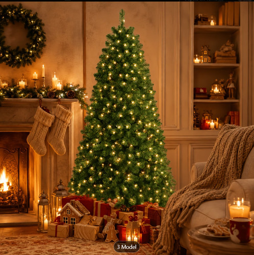 Christmas tree 150cm pre lit - 150cm, pre-lit