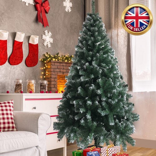 6ft flocked pre lit downswept - 6ft, pre-lit