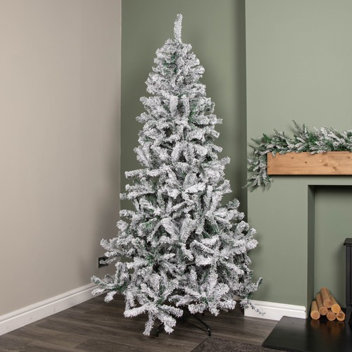 7ft snow flocked artificial - flocked,