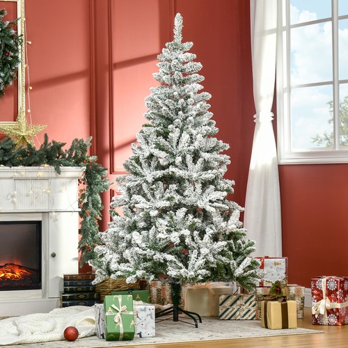 6ft snow flocked christmas - snow,