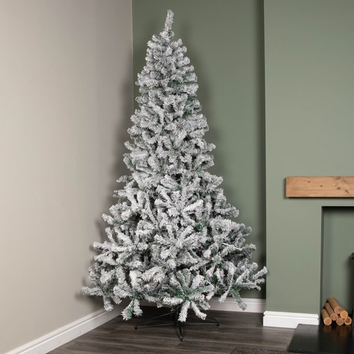 8ft snow flocked artificial - flocked,
