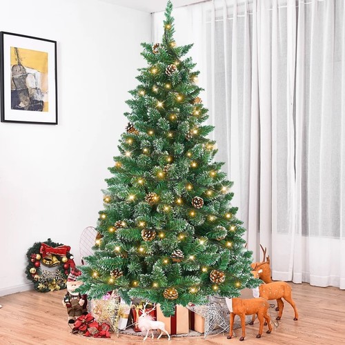 Snow covered christmas tree - snow,