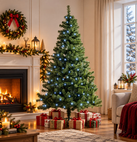 7ft luxury pre lit christmas - 7ft,