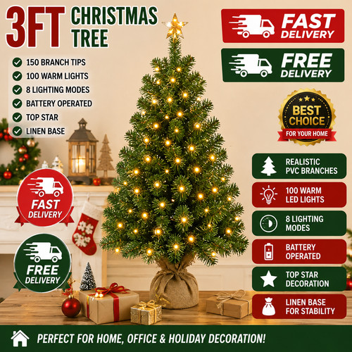3ft pre lit artificial - 3ft,